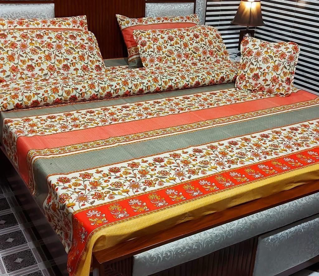 7Pc Mix Cotton Printed Comforter Set