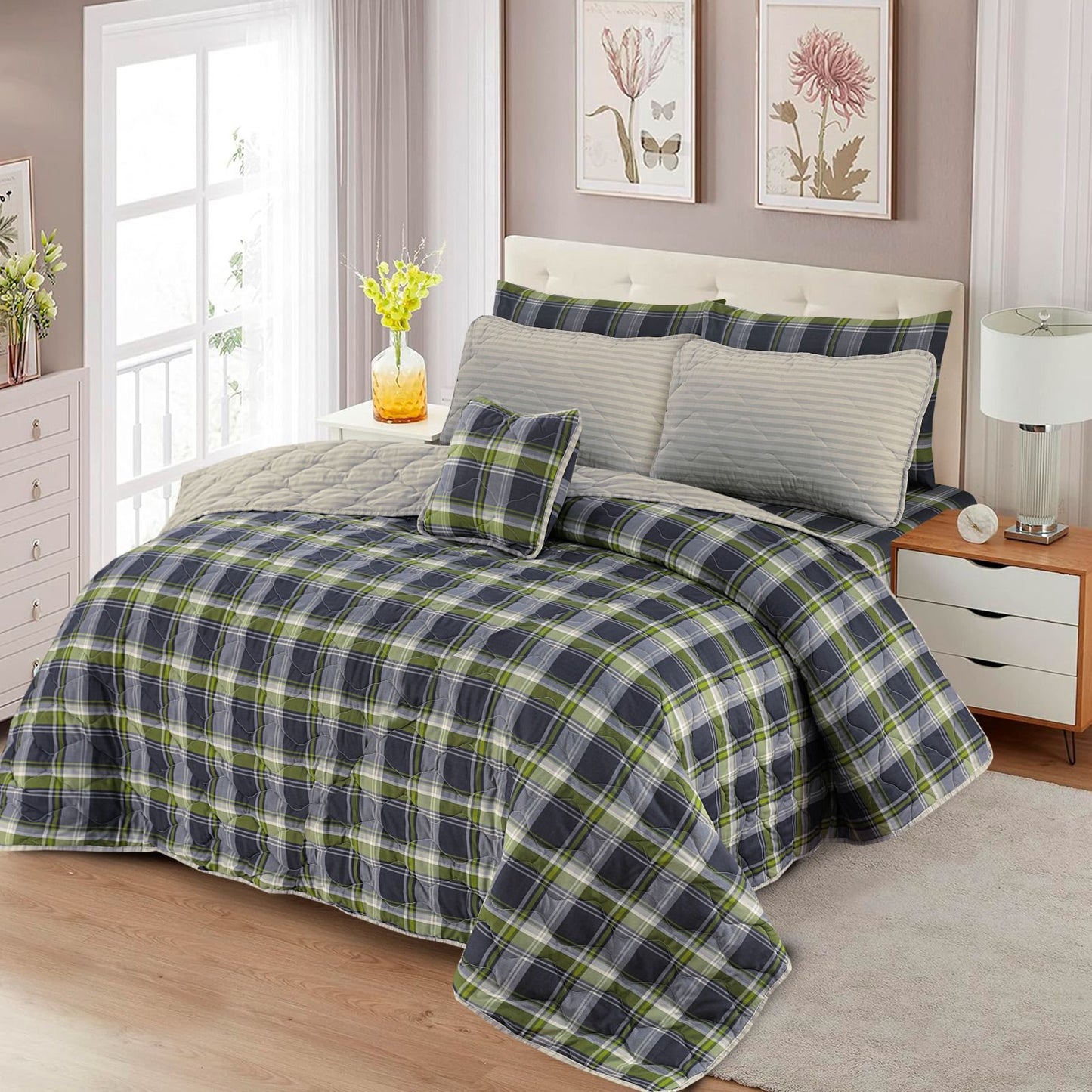 7 Piece Comforter Sets 100% PURE COTTON