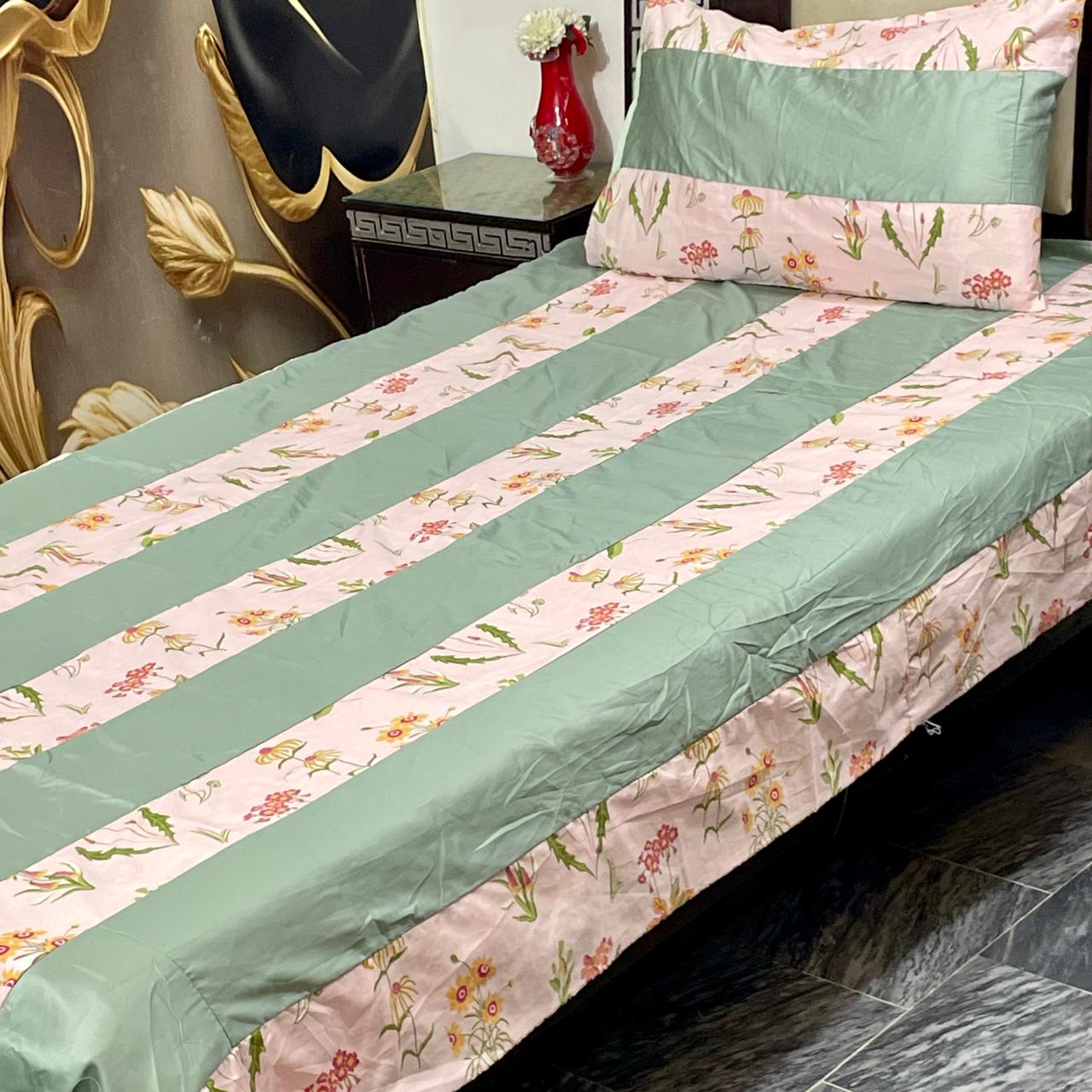2 PC single Patch work Bedsheet