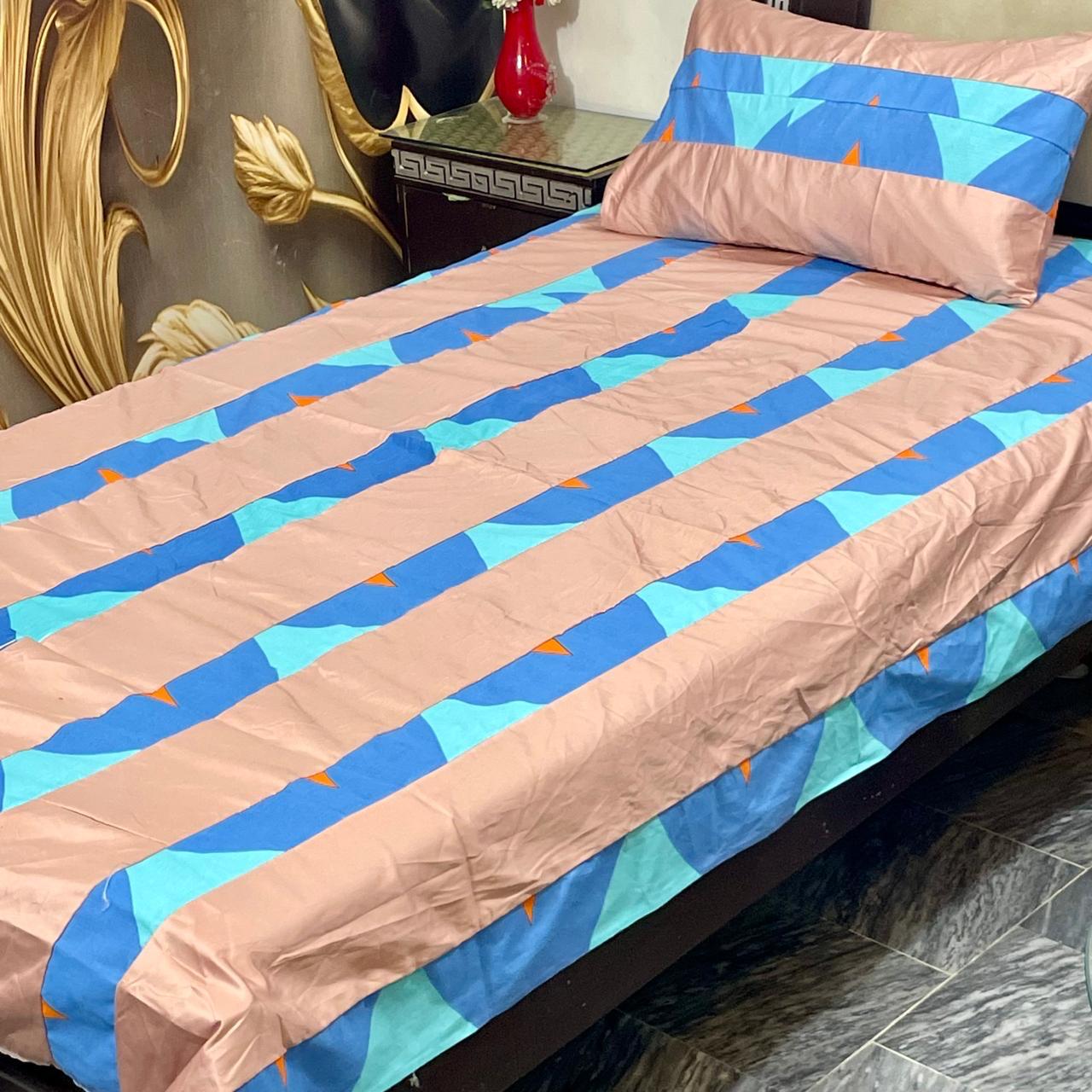 2 PC single Patch work Bedsheet