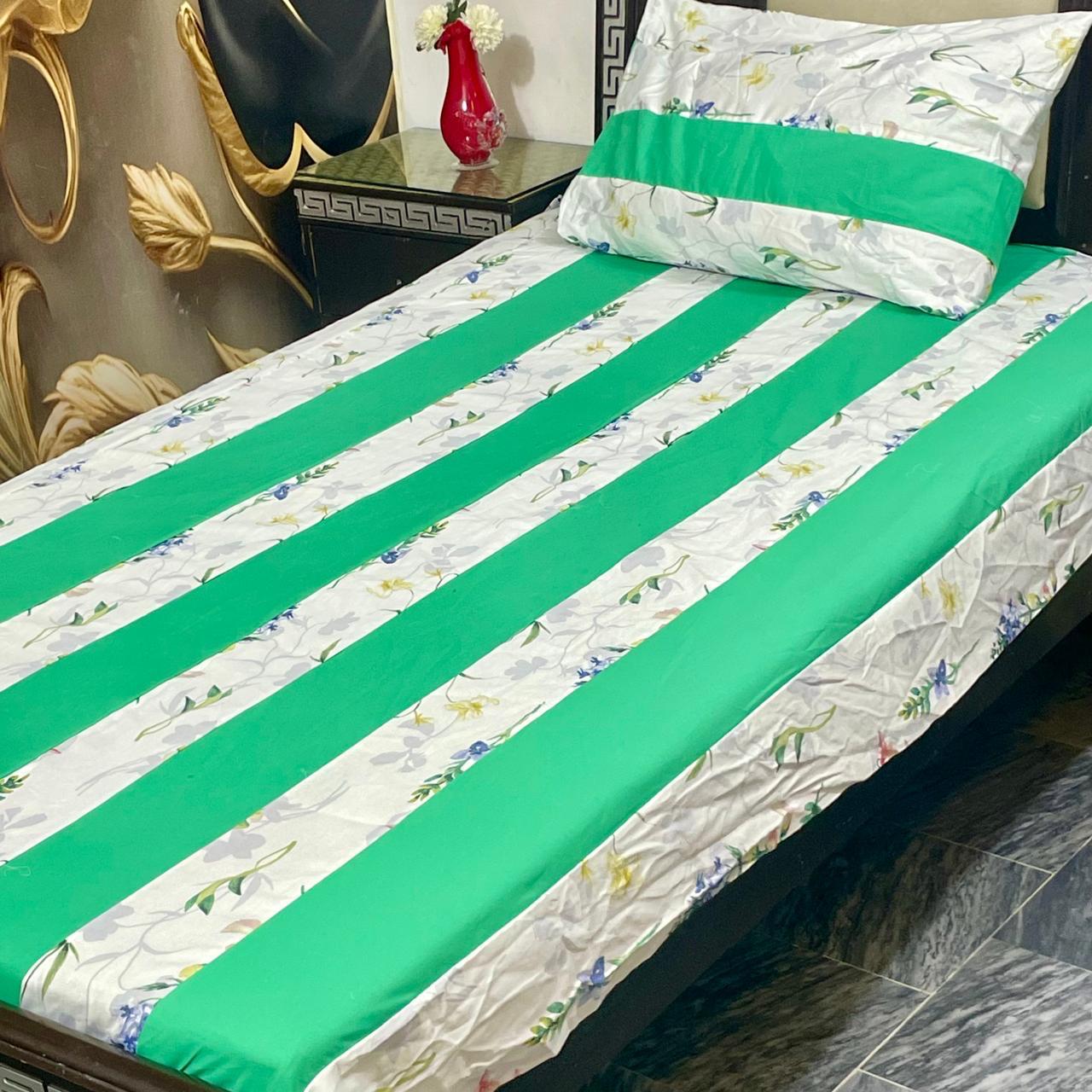 2 PC single Patch work Bedsheet