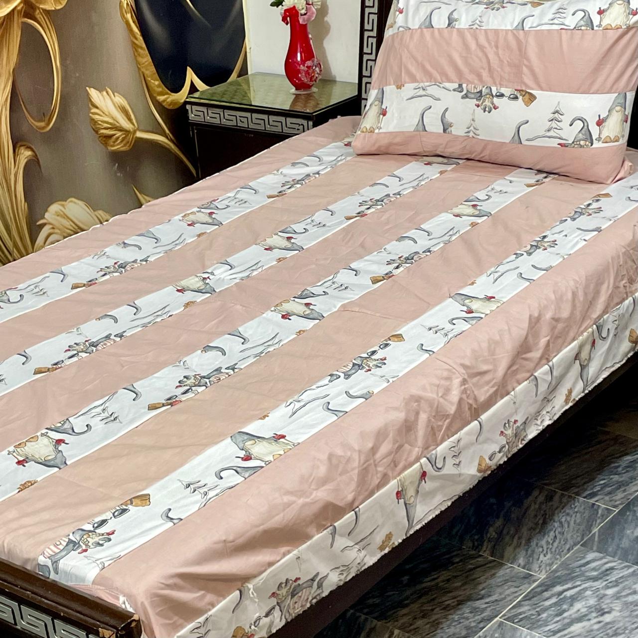2 PC single Patch work Bedsheet