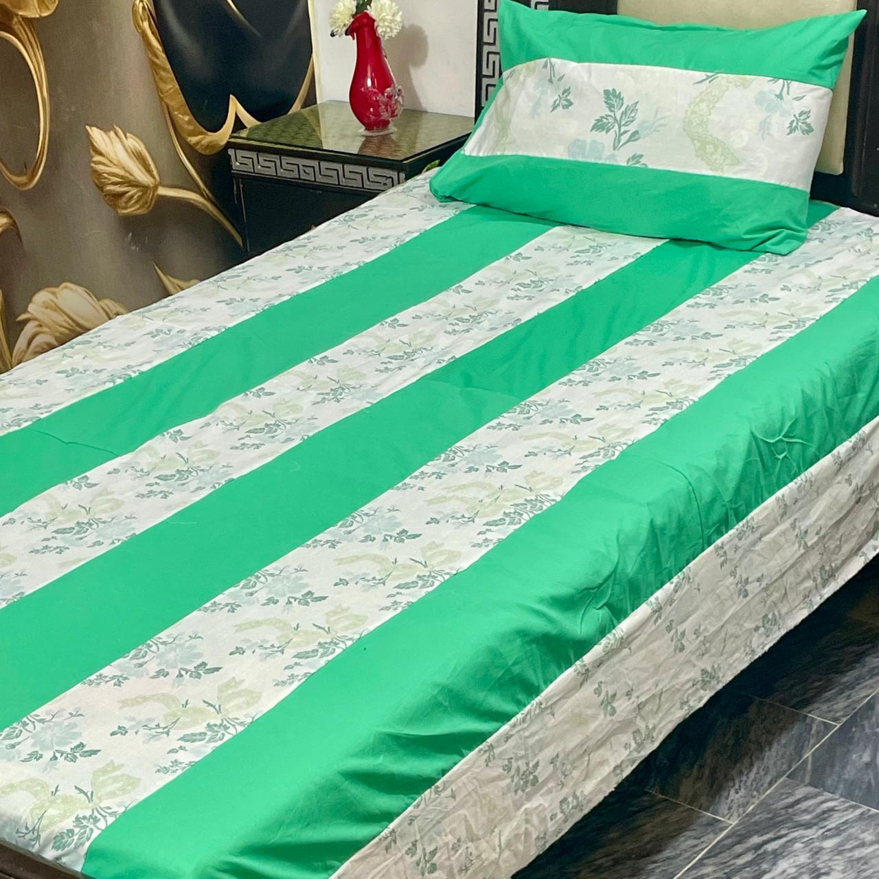 2 PC single Patch work Bedsheet