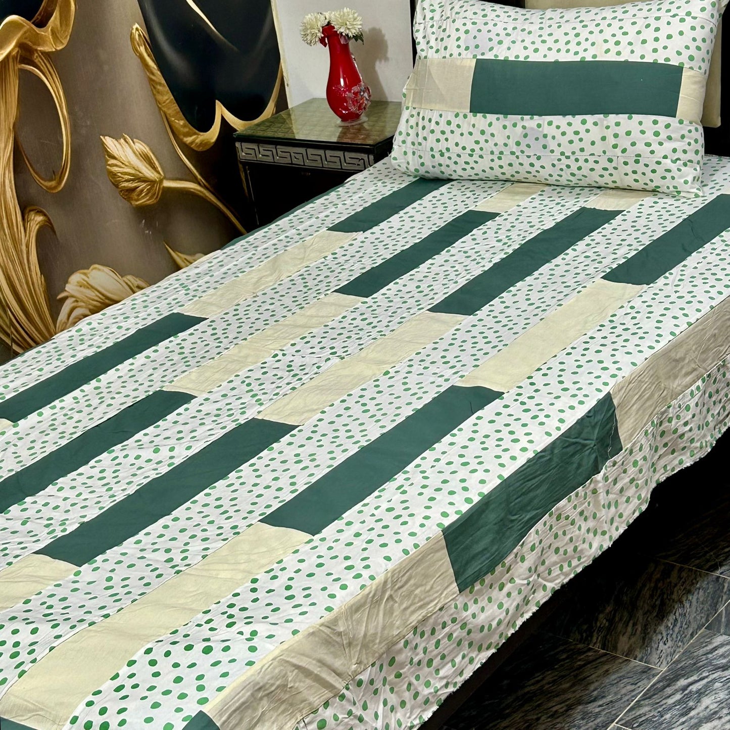 2 PC single Patch work Bedsheet