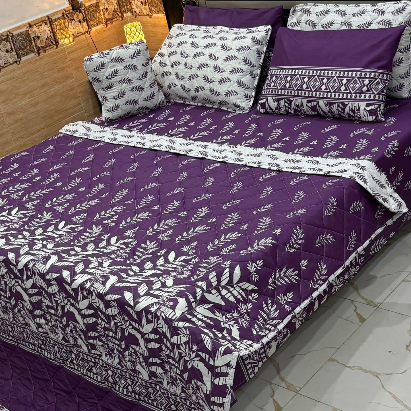 7Pc Mix Cotton Printed Comforter Set