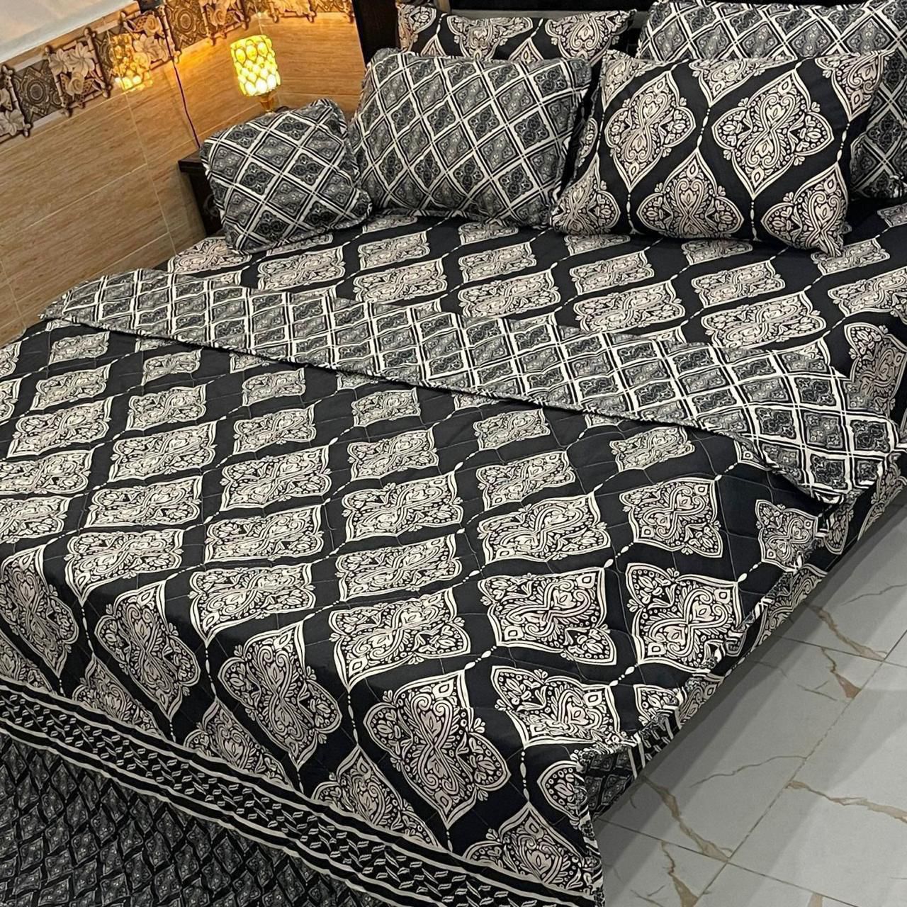 7Pc Mix Cotton Printed Comforter Set