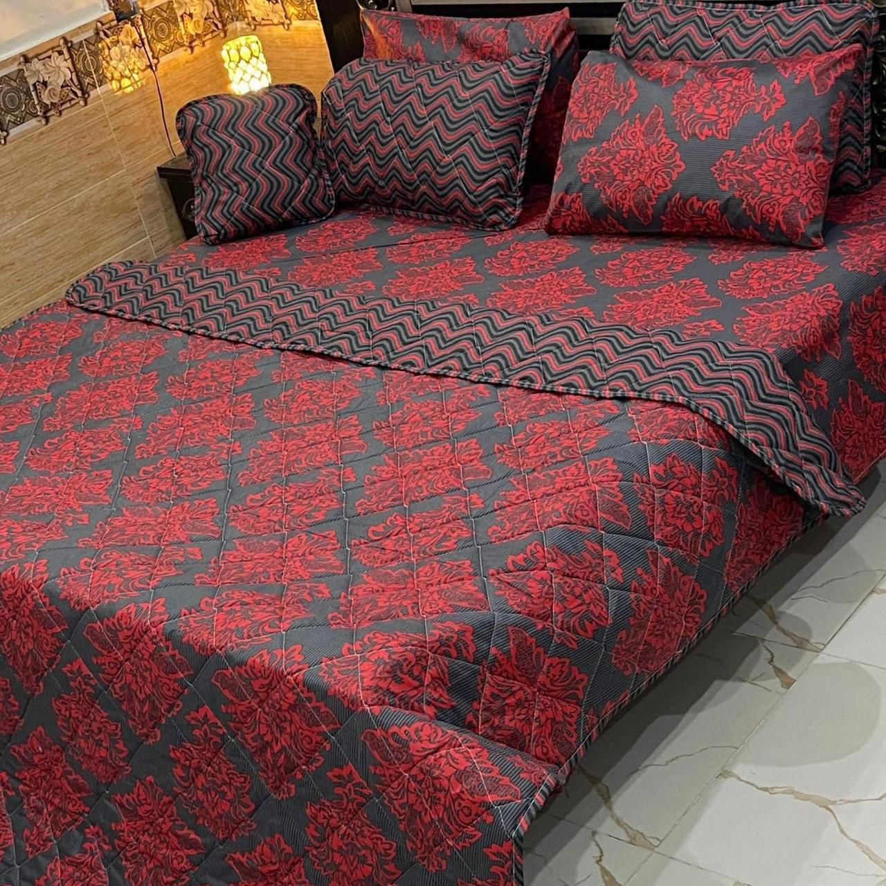 7Pc Mix Cotton Printed Comforter Set