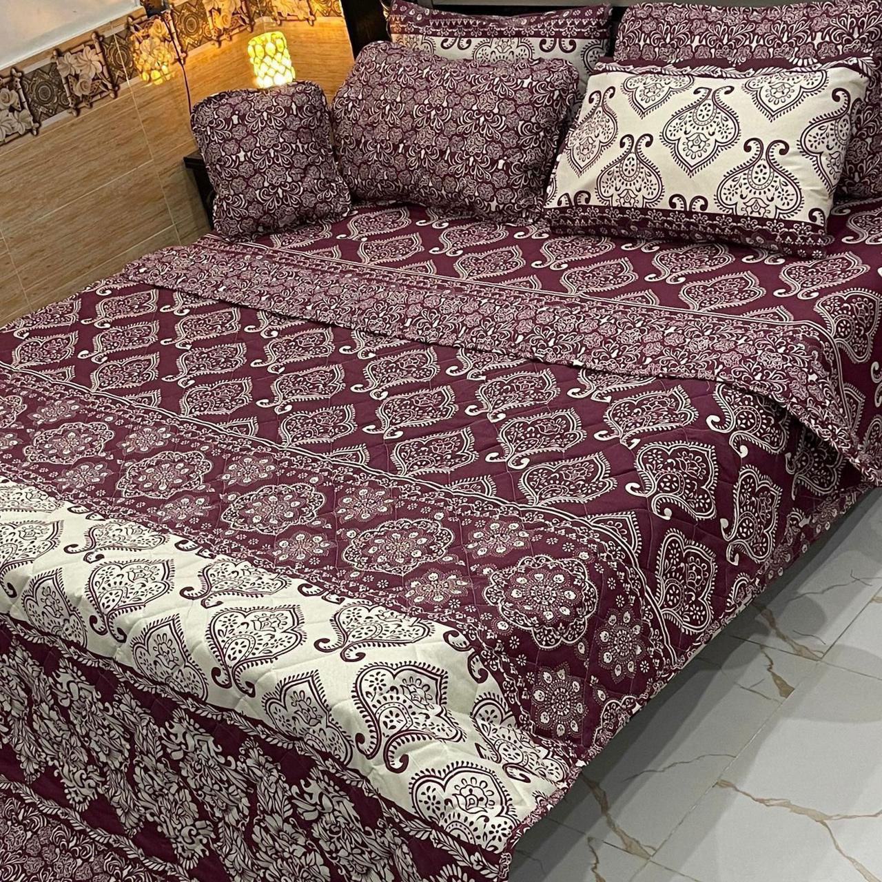 7Pc Mix Cotton Printed Comforter Set