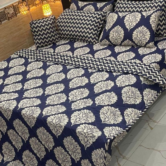7Pc Mix Cotton Printed Comforter Set