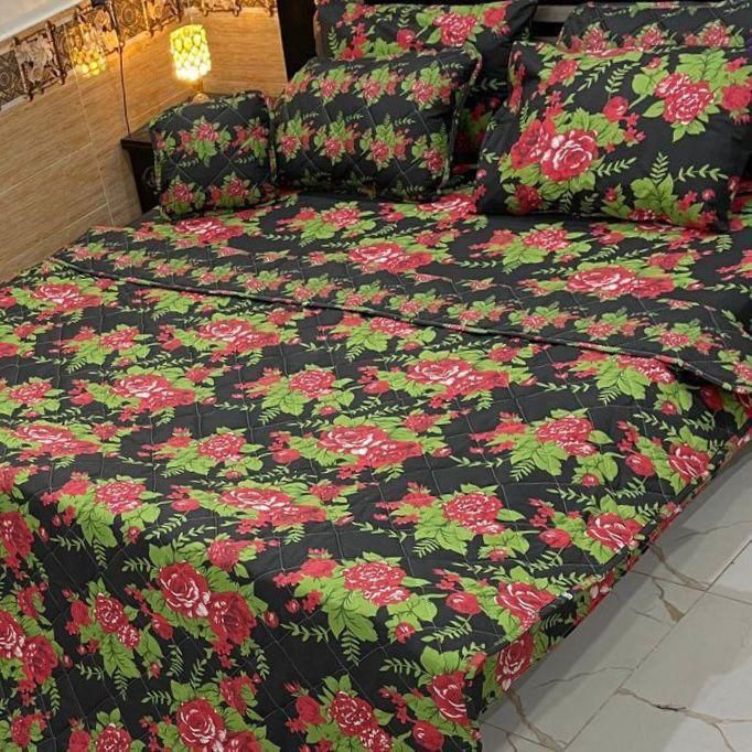 7Pc Mix Cotton Printed Comforter Set