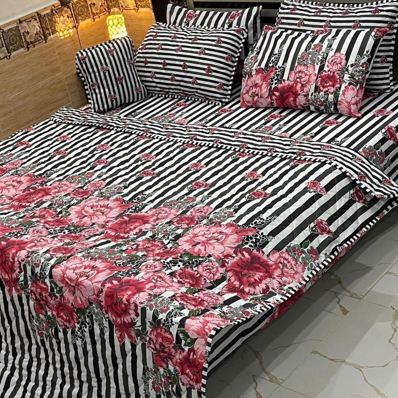 7Pc Mix Cotton Printed Comforter Set