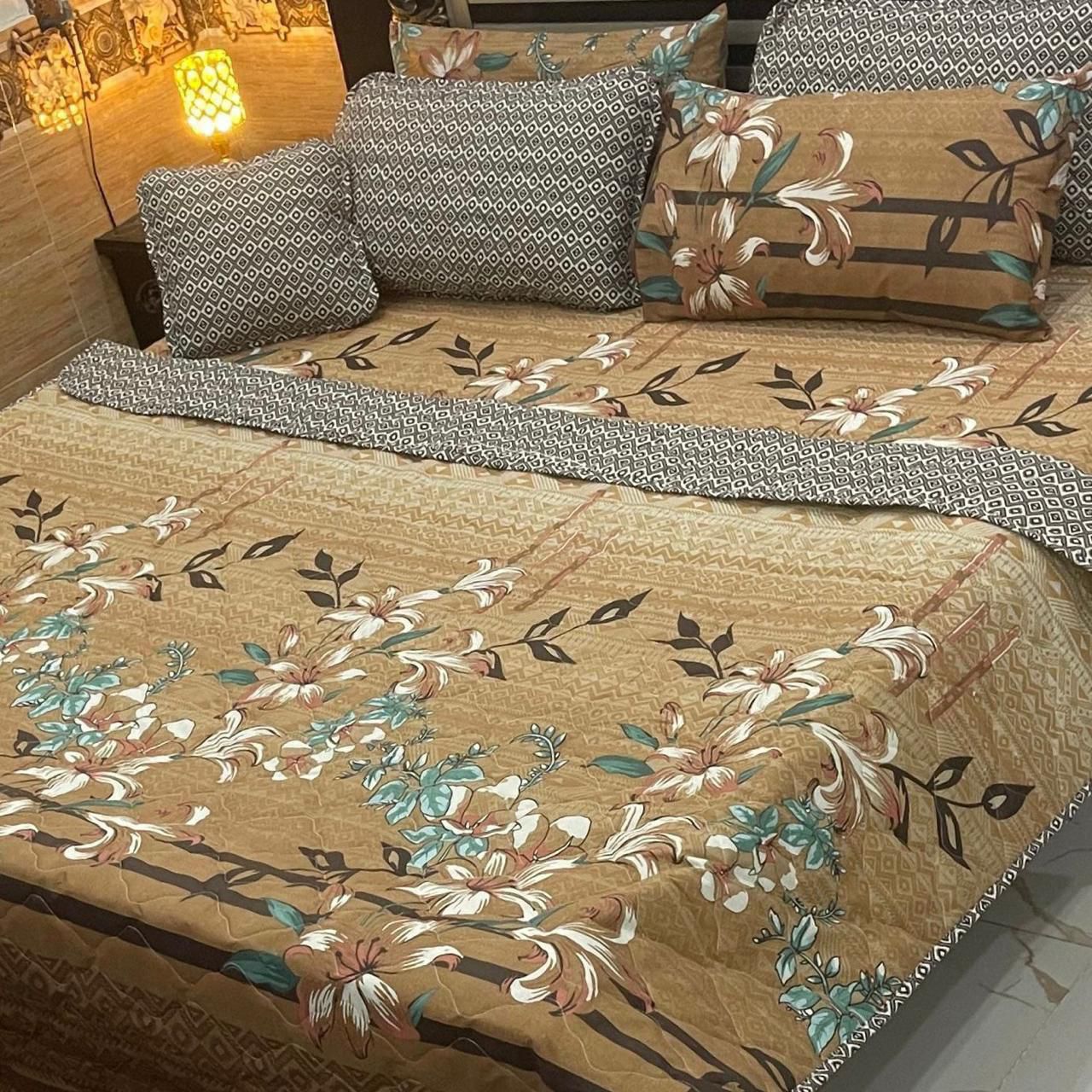 7Pc Mix Cotton Printed Comforter Set