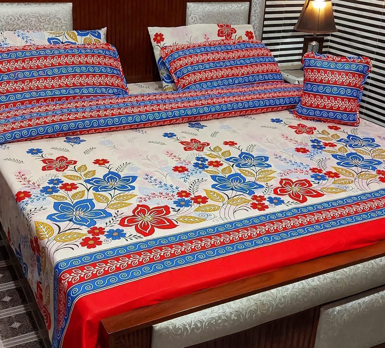 7Pc Mix Cotton Printed Comforter Set