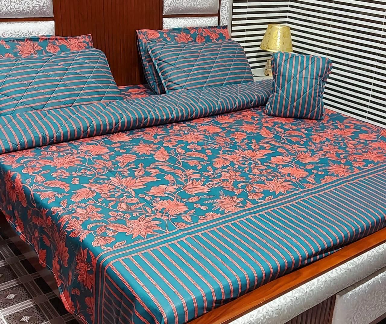 7Pc Mix Cotton Printed Comforter Set