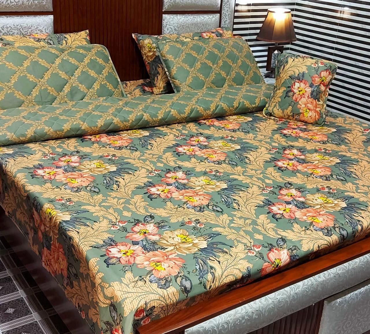 7Pc Mix Cotton Printed Comforter Set