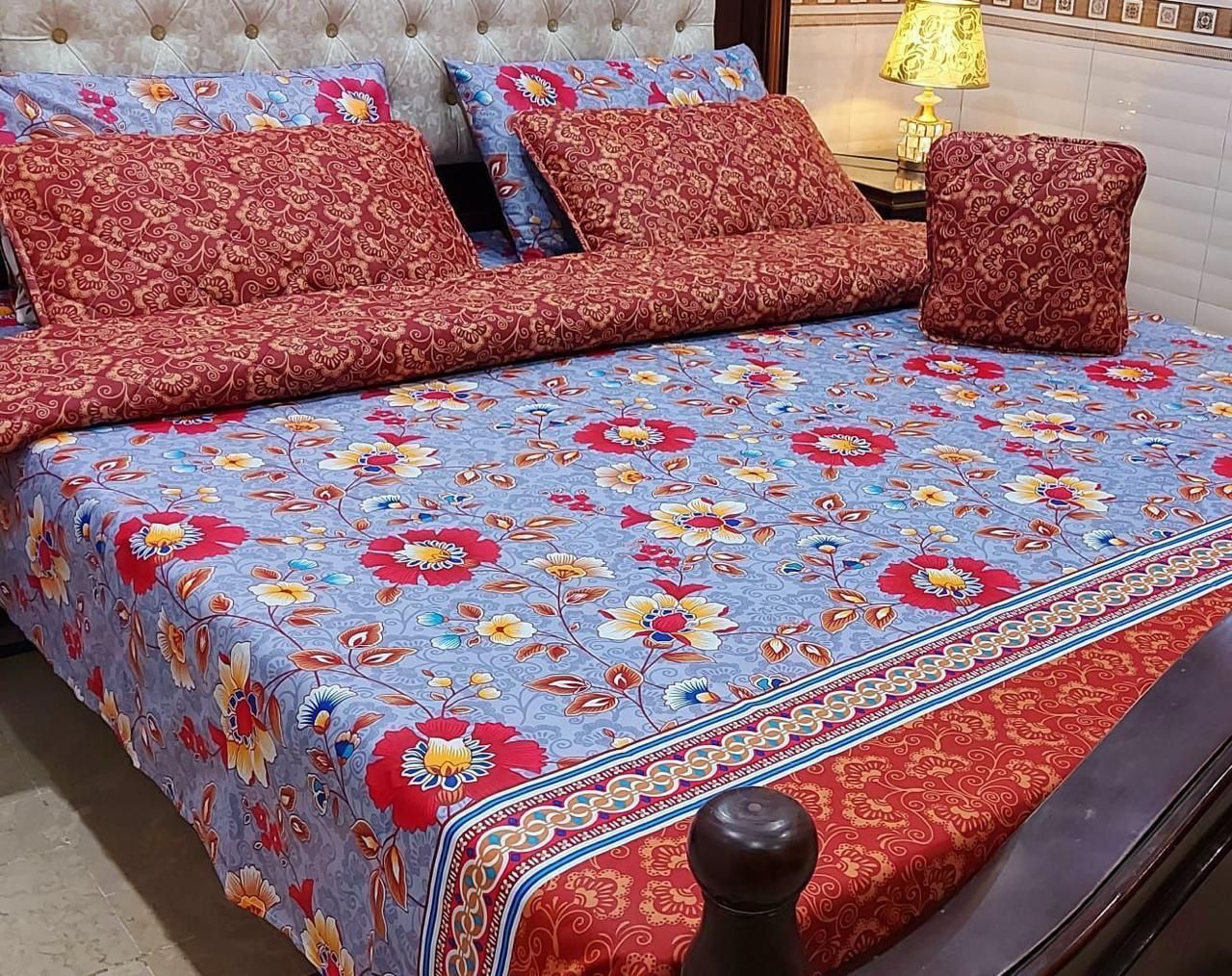 7Pc Mix Cotton Printed Comforter Set