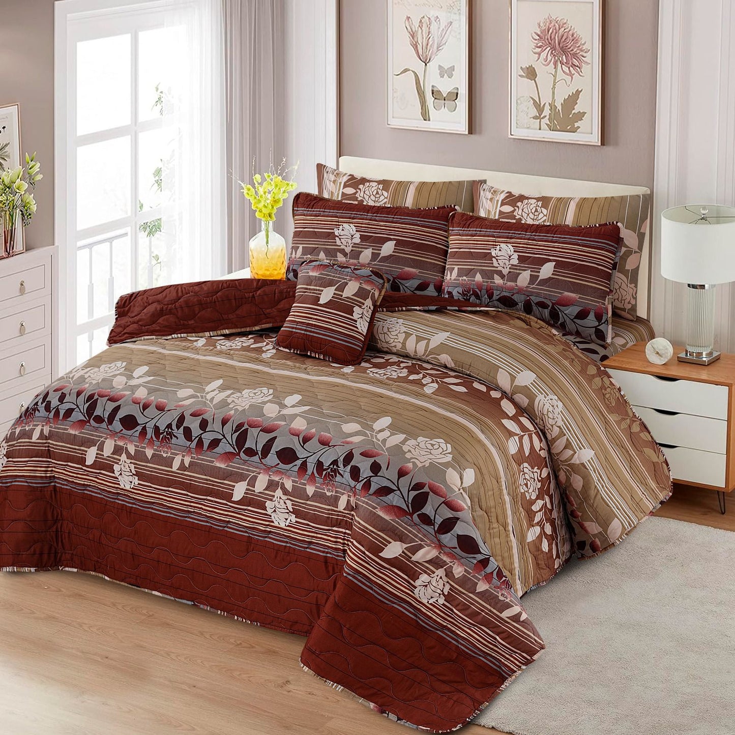 7 Piece Comforter Sets 100% PURE COTTON