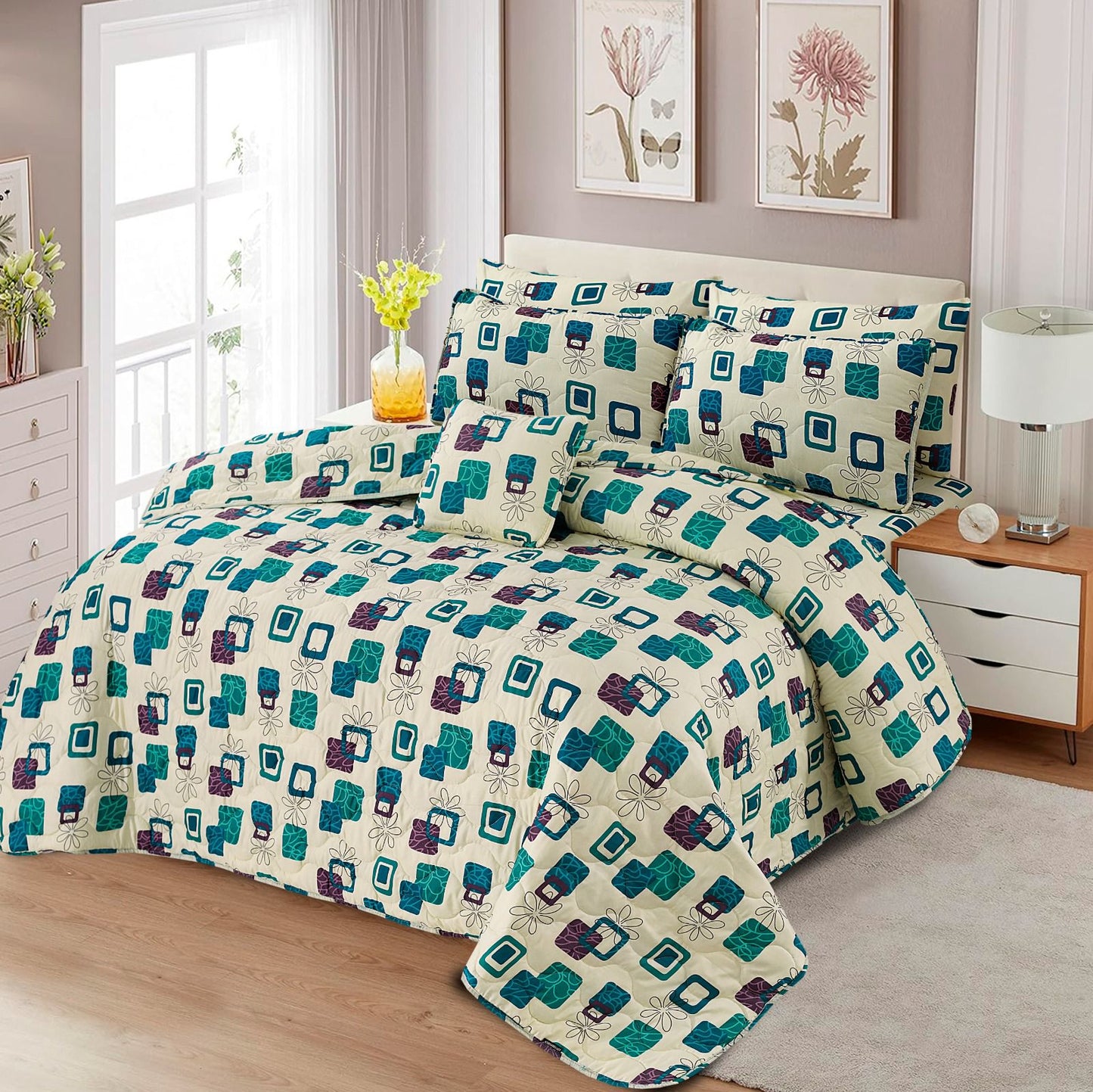 7 Piece Comforter Sets 100% PURE COTTON