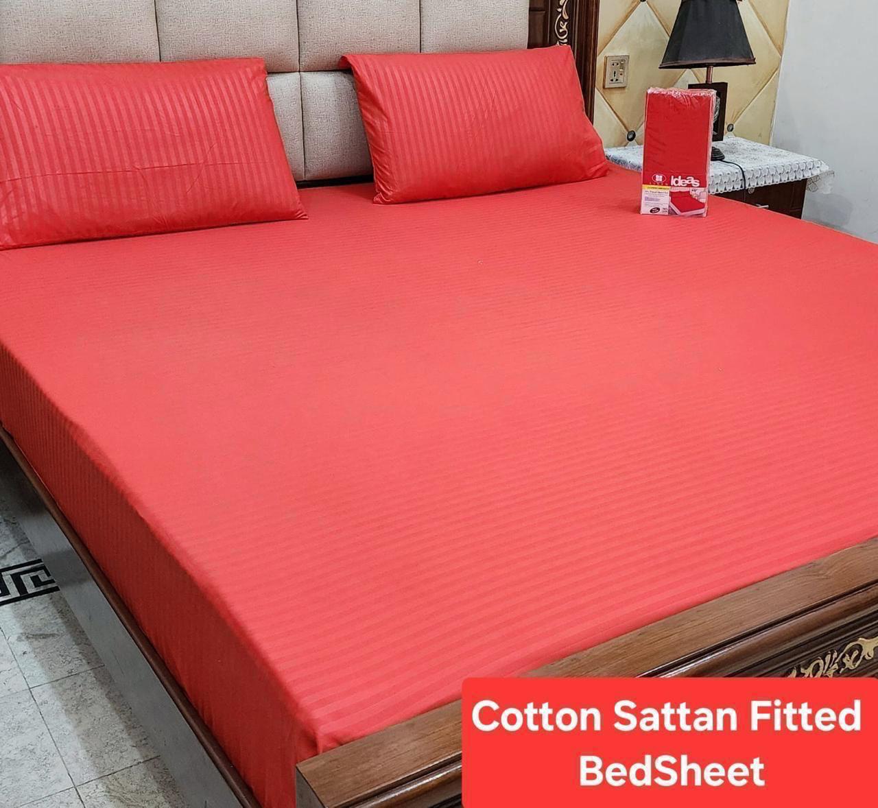 Cotton Sattan Fitted Bedsheets