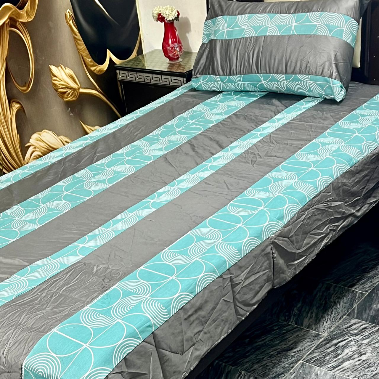 2 PC single Patch work Bedsheet