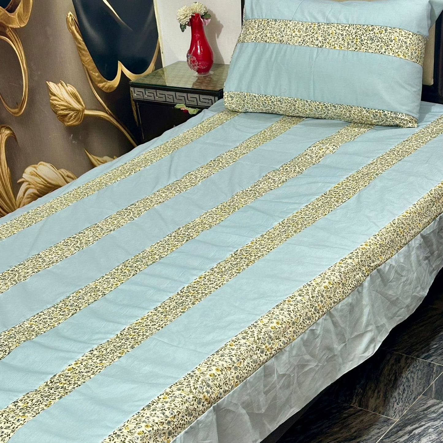 2 PC single Patch work Bedsheet