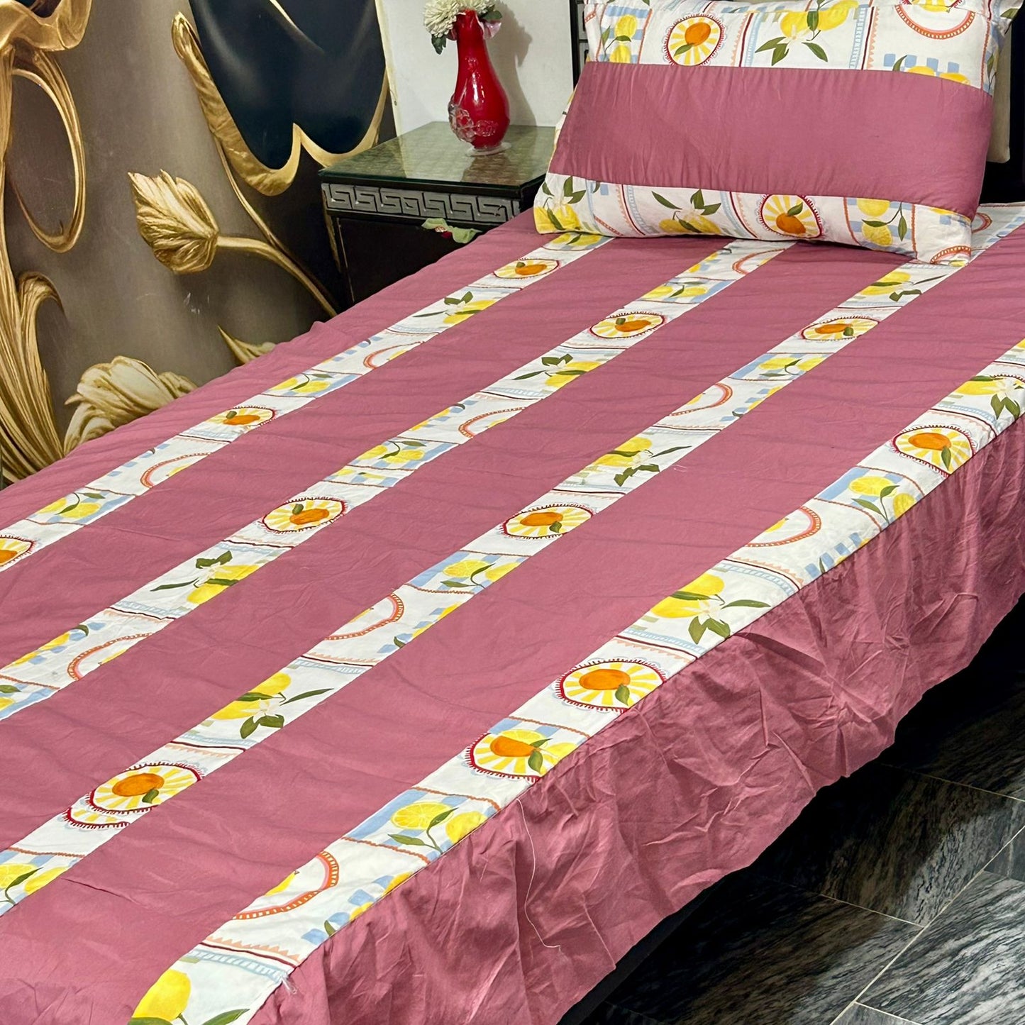 2 PC single Patch work Bedsheet