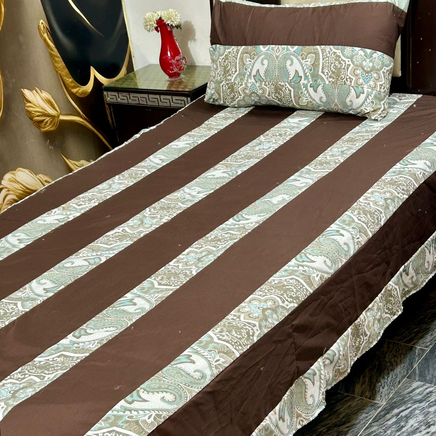 2 PC single Patch work Bedsheet