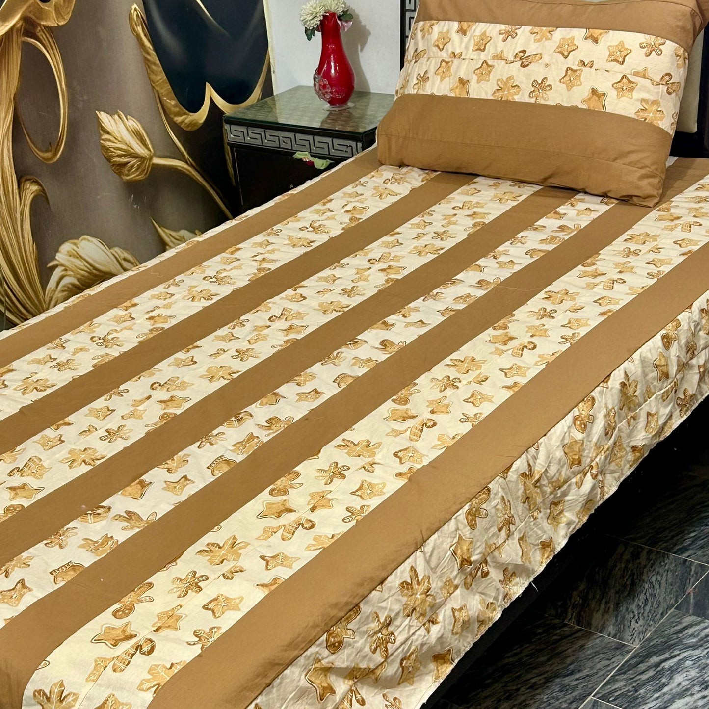 2 PC single Patch work Bedsheet