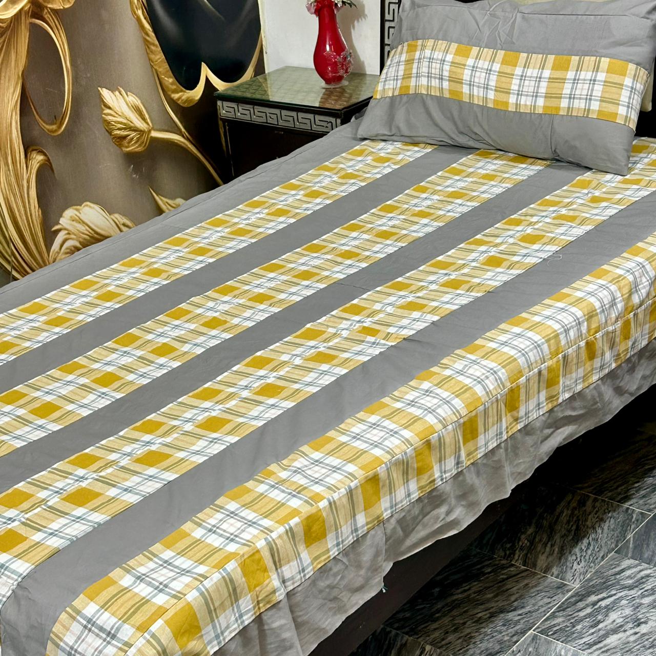 2 PC single Patch work Bedsheet