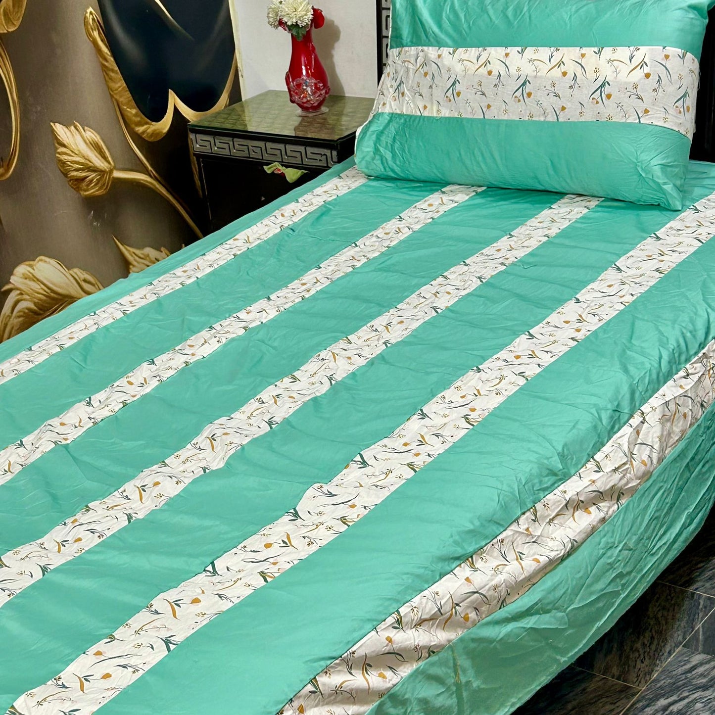 2 PC single Patch work Bedsheet