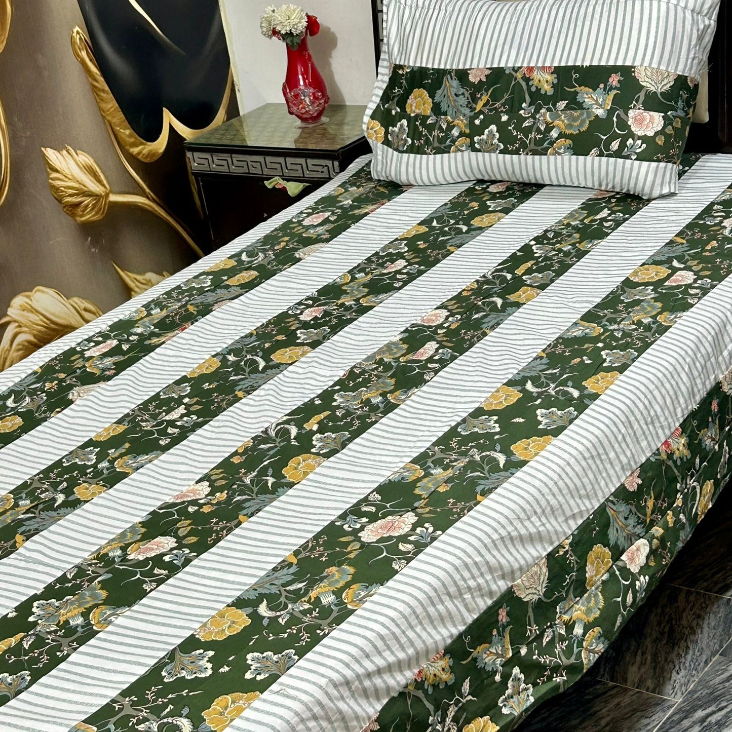 2 PC single Patch work Bedsheet