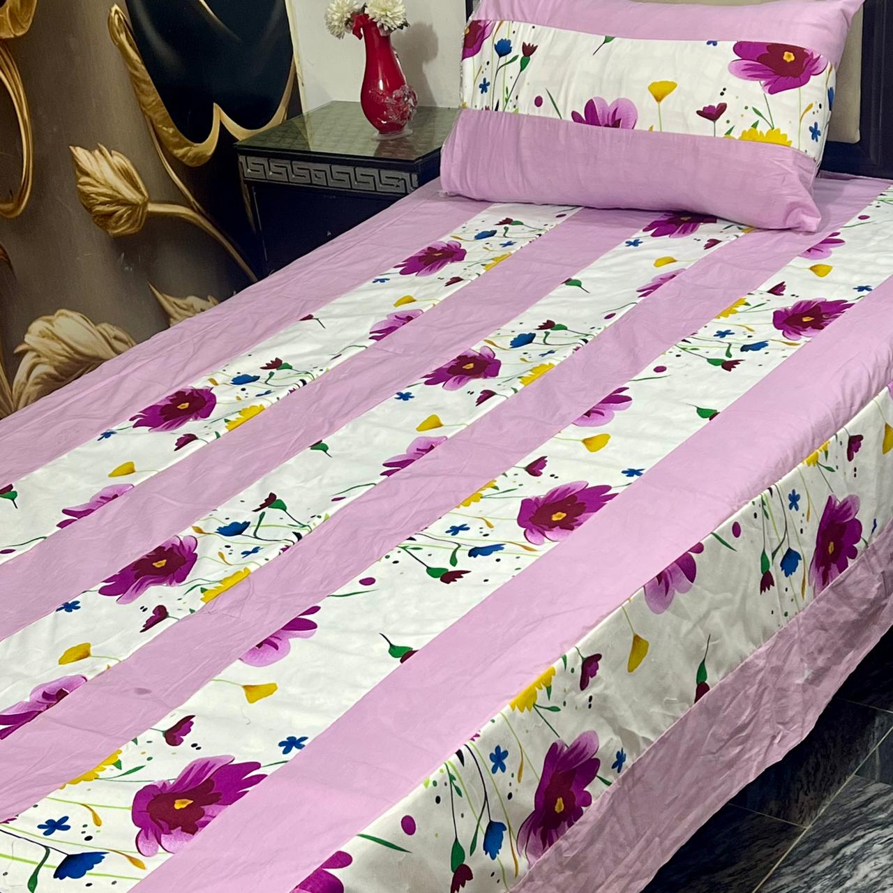 2 PC single Patch work Bedsheet