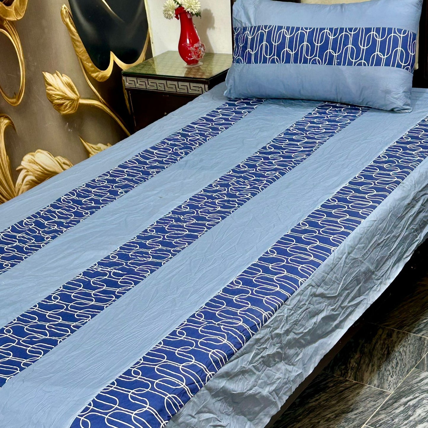 2 PC single Patch work Bedsheet
