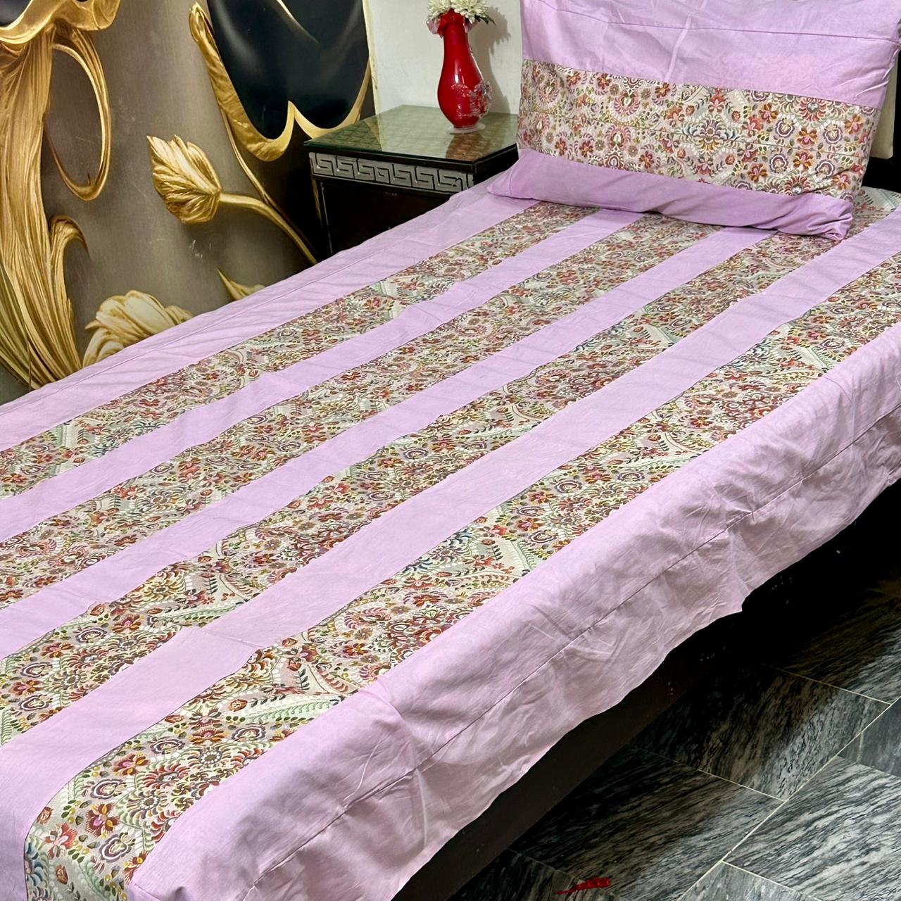 2 PC single Patch work Bedsheet