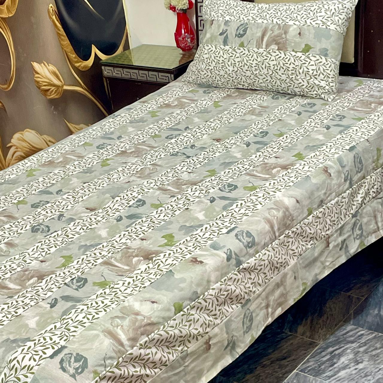 2 PC single Patch work Bedsheet