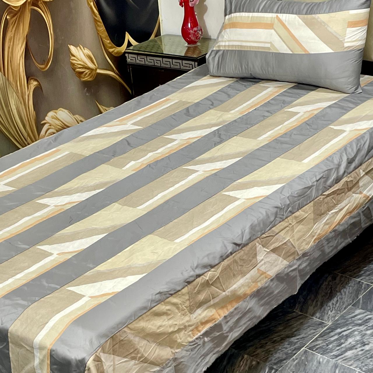 2 PC single Patch work Bedsheet