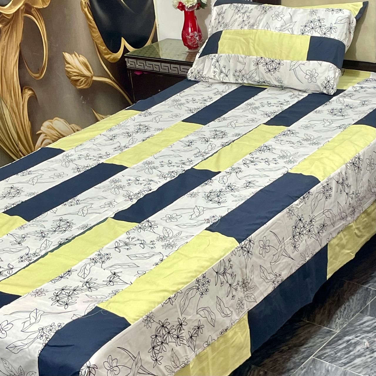 2 PC single Patch work Bedsheet
