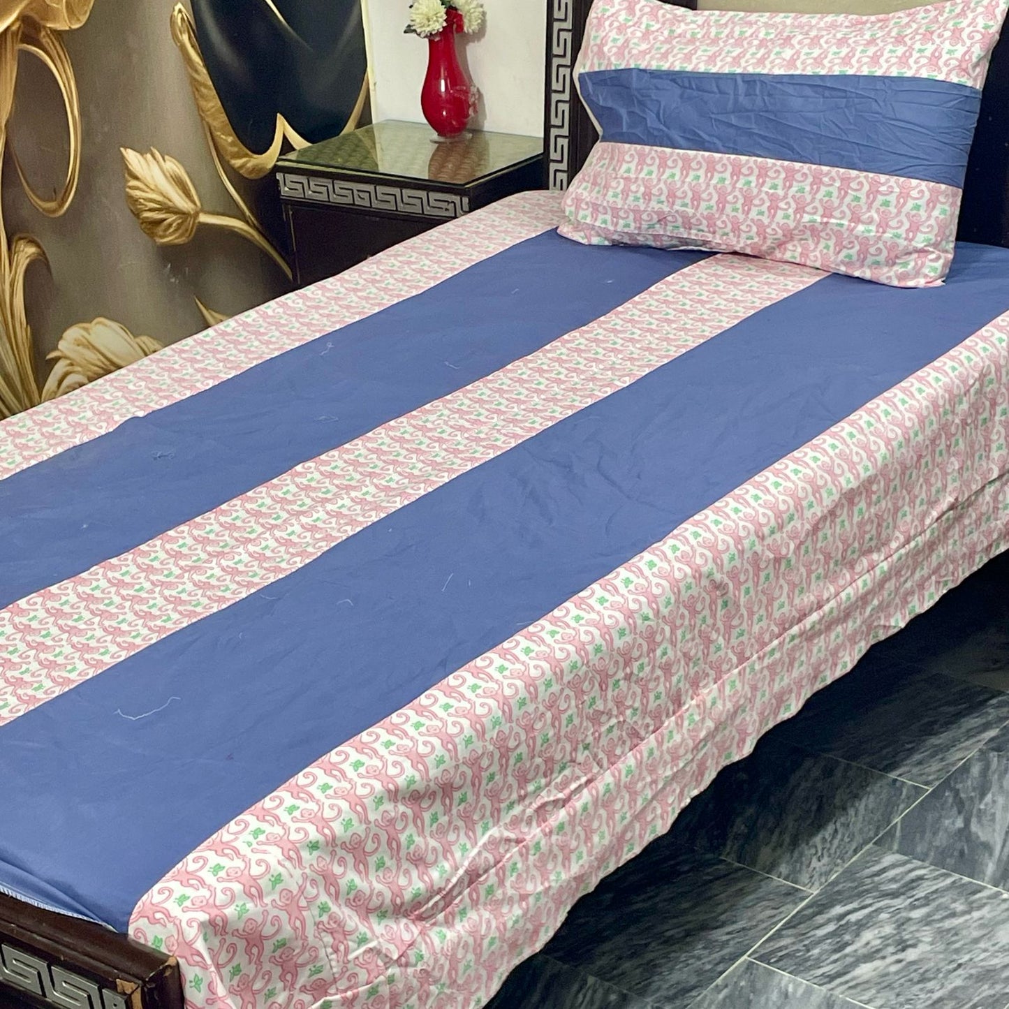 2 PC single Patch work Bedsheet
