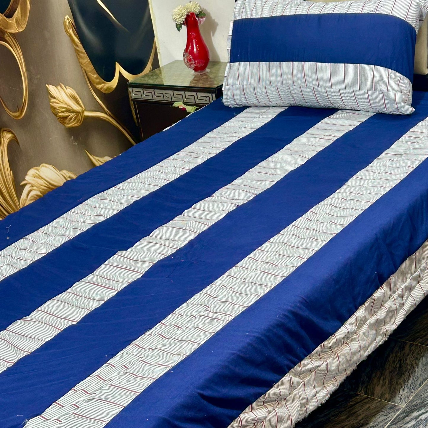 2 PC single Patch work Bedsheet